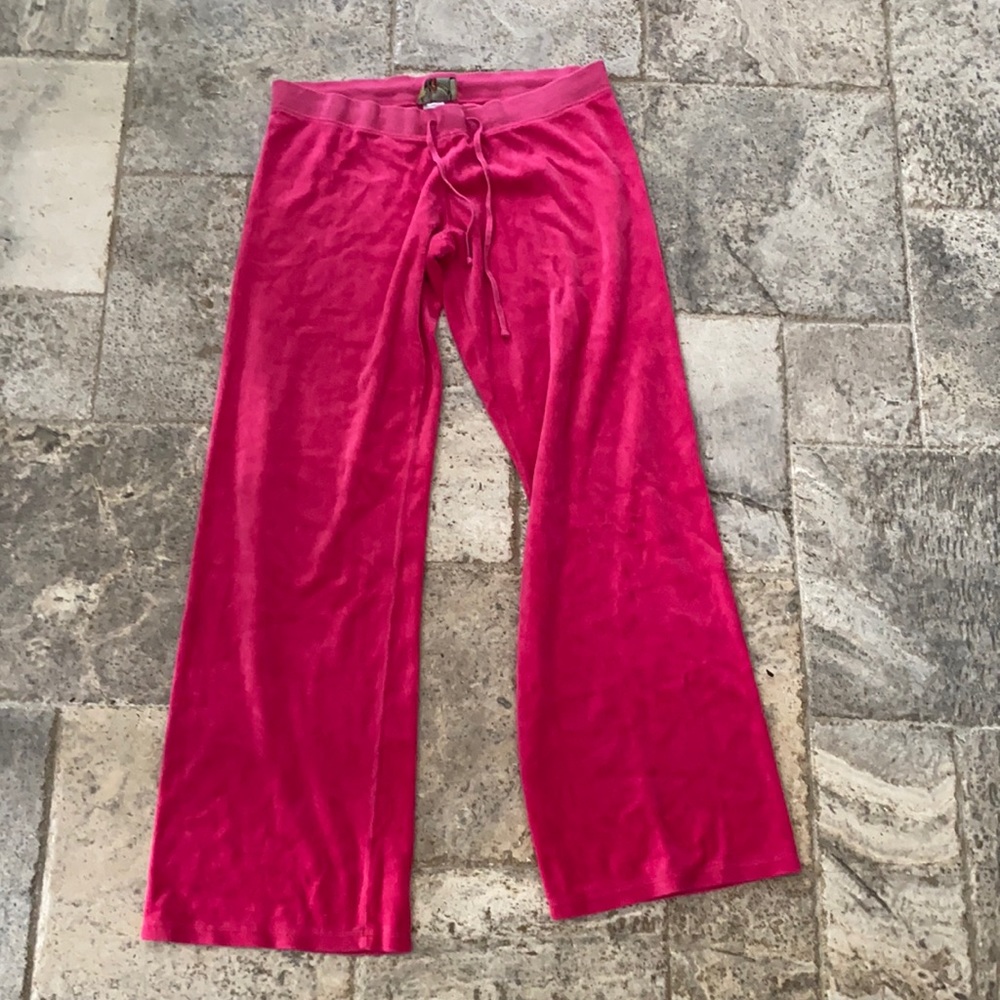 Juicy Couture Pink Velour Tracksuit Pants - Large